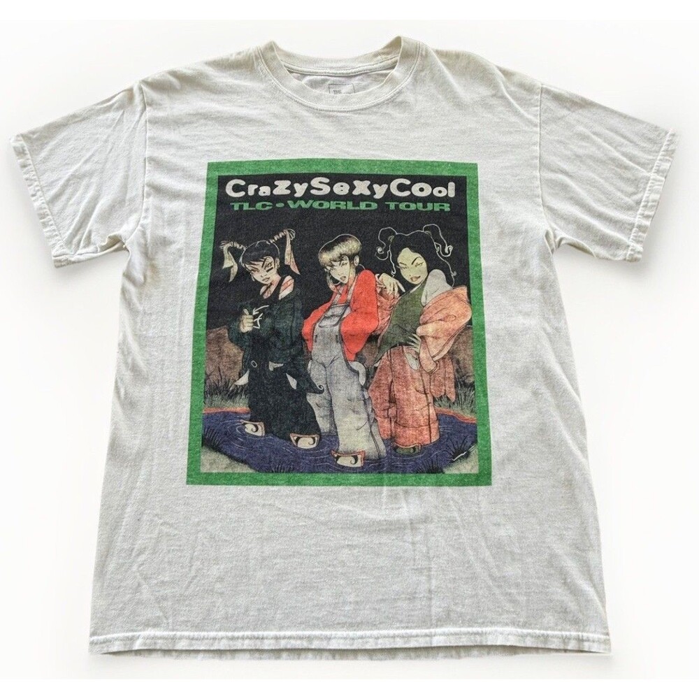 TLC Crazy Sexy Cool World Tour Black T Shirt Full Size S Vintage Hip hop Y2K GUC